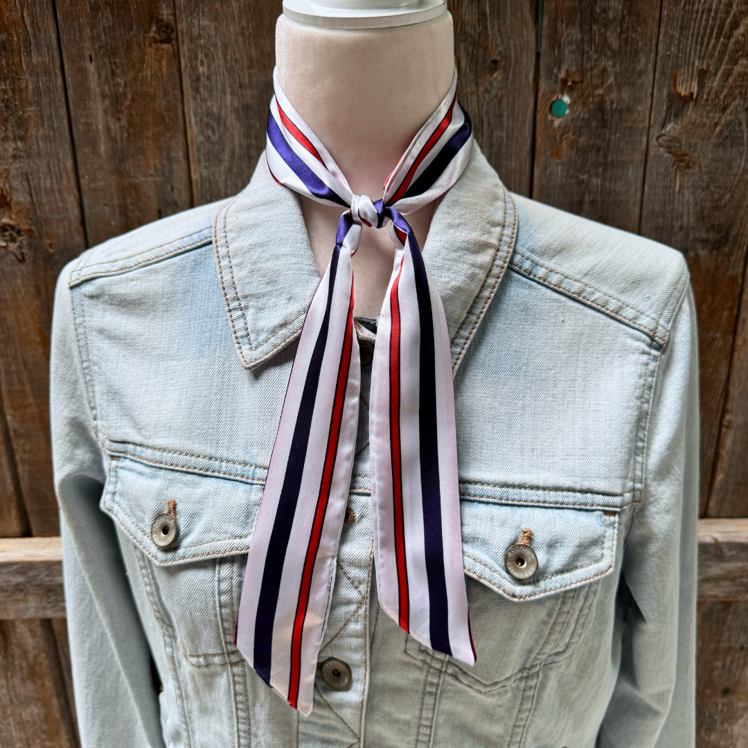Red, White and Blue Stripes Twilly Scarf #TW326