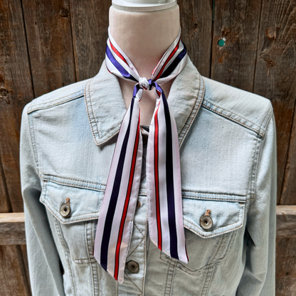 Red, White and Blue Stripes Twilly Scarf #TW326