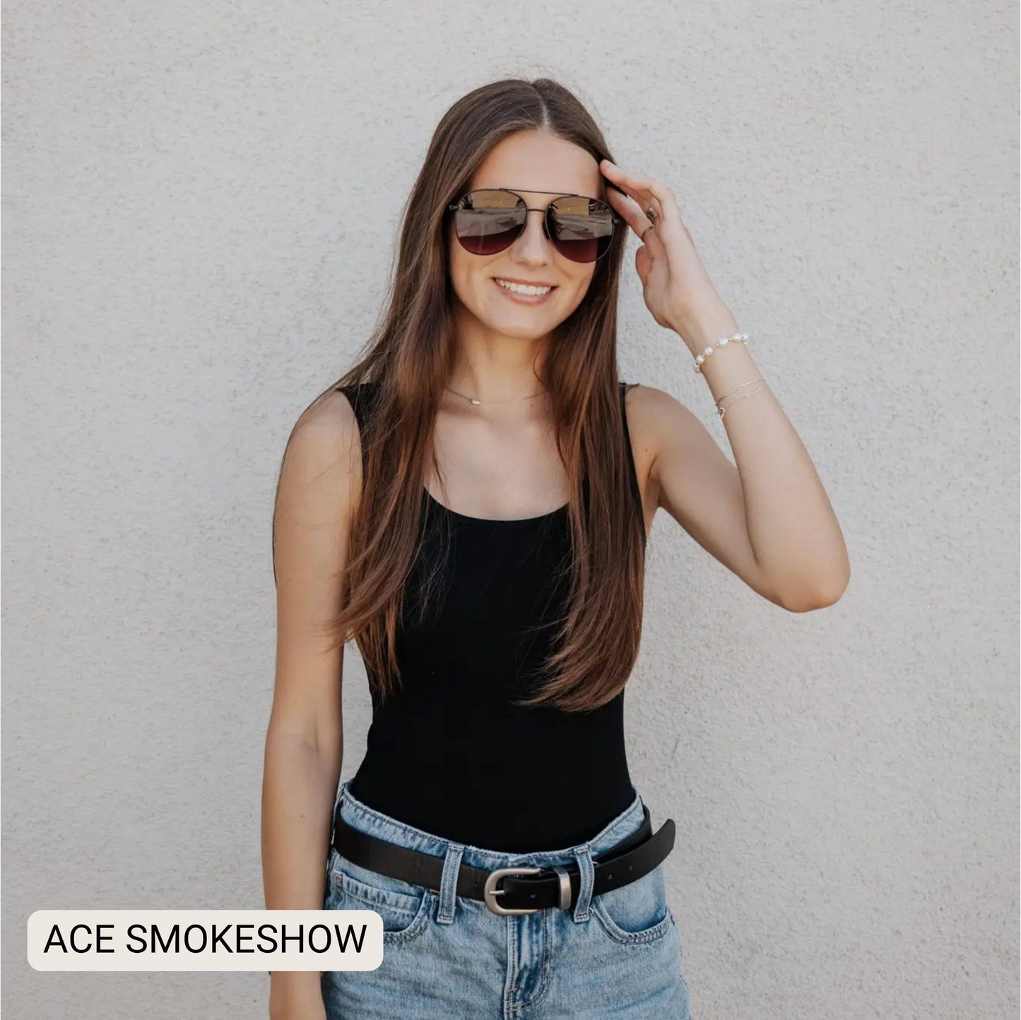 ACE - Unisex Aviator Sunglasses – Polarized Hair-Friendly: Silver