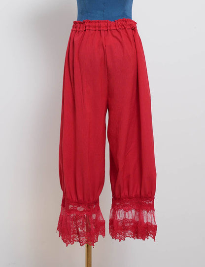 Ellie Lace Lantern Pants: RED
