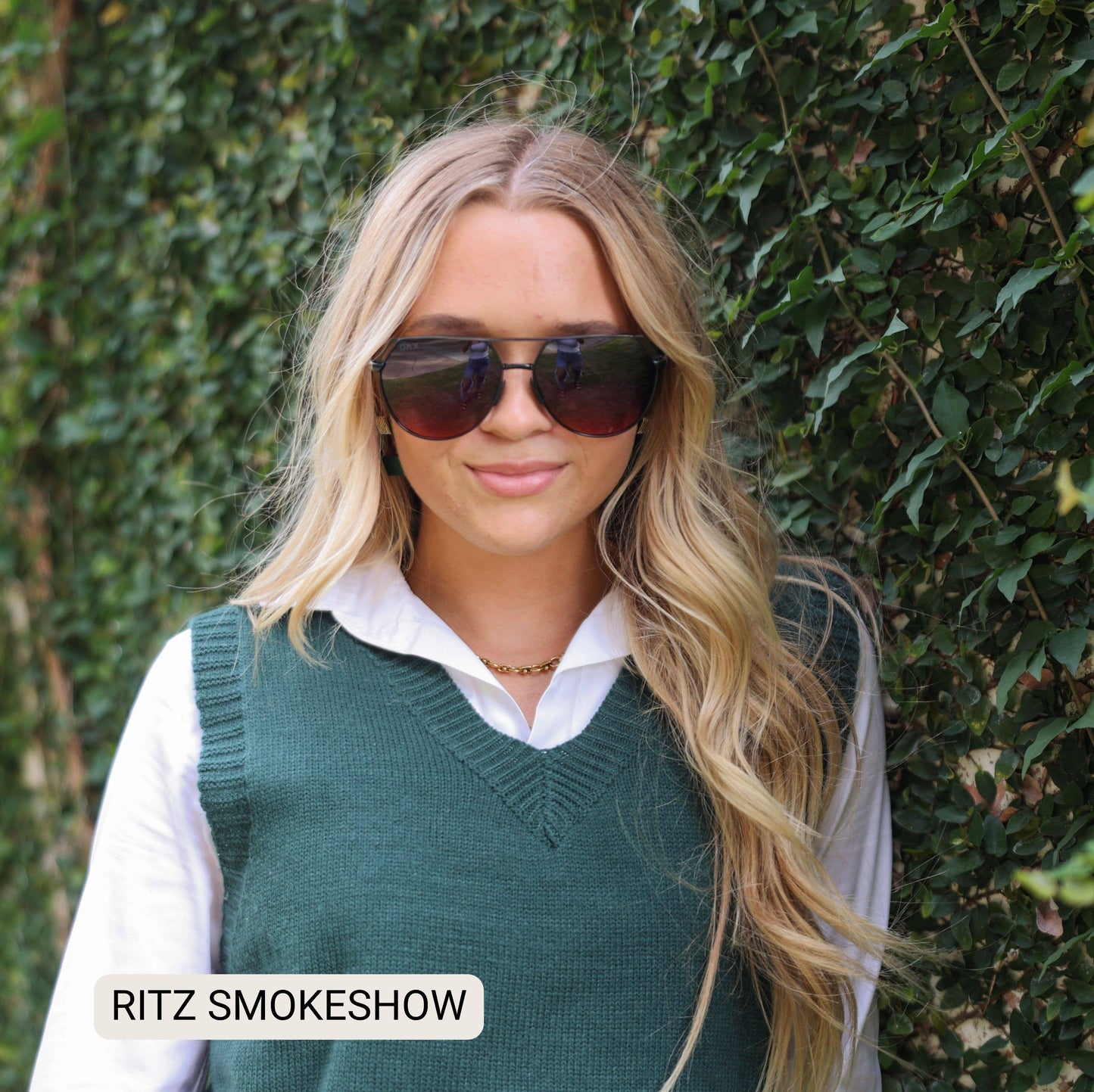 Ritz - Unisex Polarized Large Hair Friendly Aviator: Smokeshow