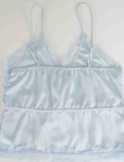 The Stella Drawstring Cami Top: Light Blue