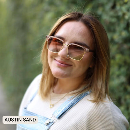 Austin - Unisex Polarized Square Sunglasses: Black