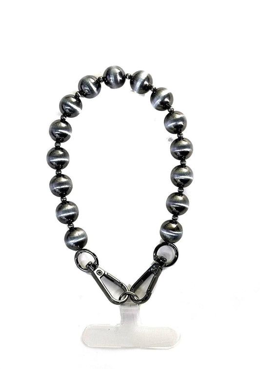 Faux Silver Phone Wristlet