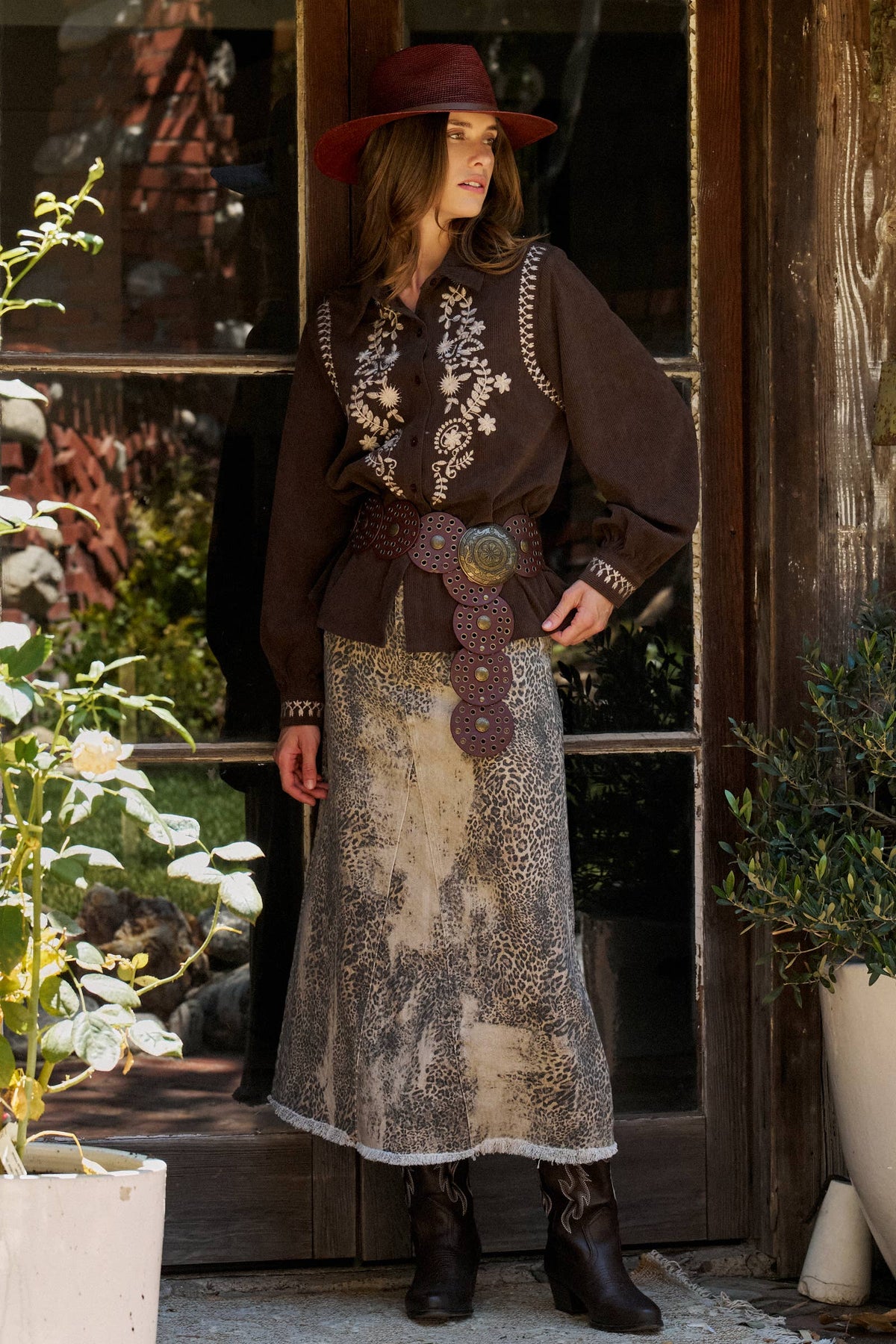 The Ember Embroidered Corduroy Top