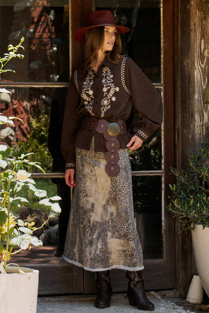 The Ember Embroidered Corduroy Top