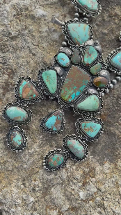 One of a Kind C Yazzie Giant Royston Squash Blossom