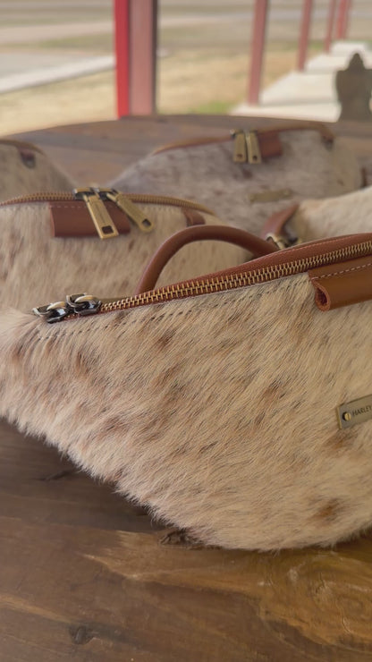 Cowhide Sorrel & White by Harley Rhodes Bum Bag Crossbody