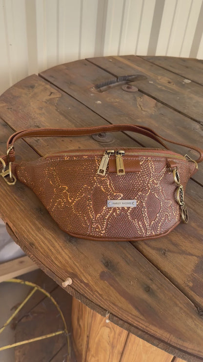 Rust Metallic Python by Harley Rhodes Bum Bag Crossbody